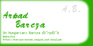 arpad barcza business card